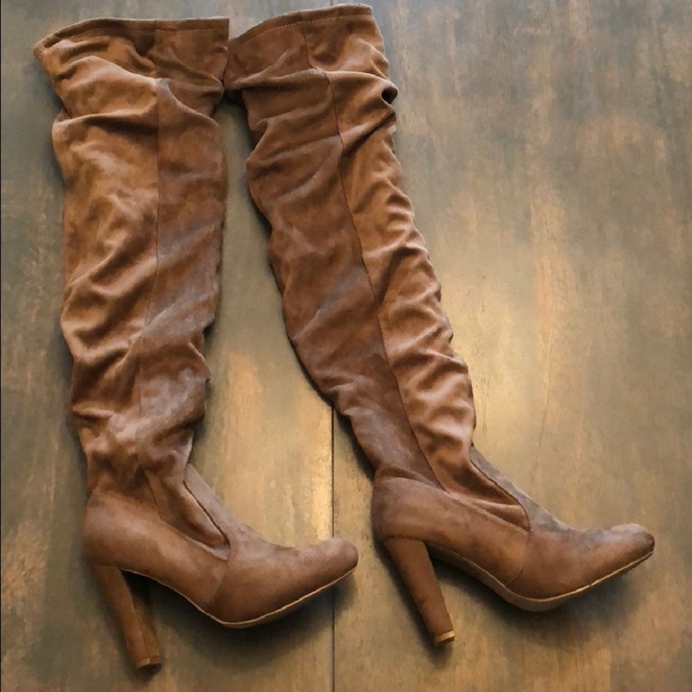 Brown over the knee boots